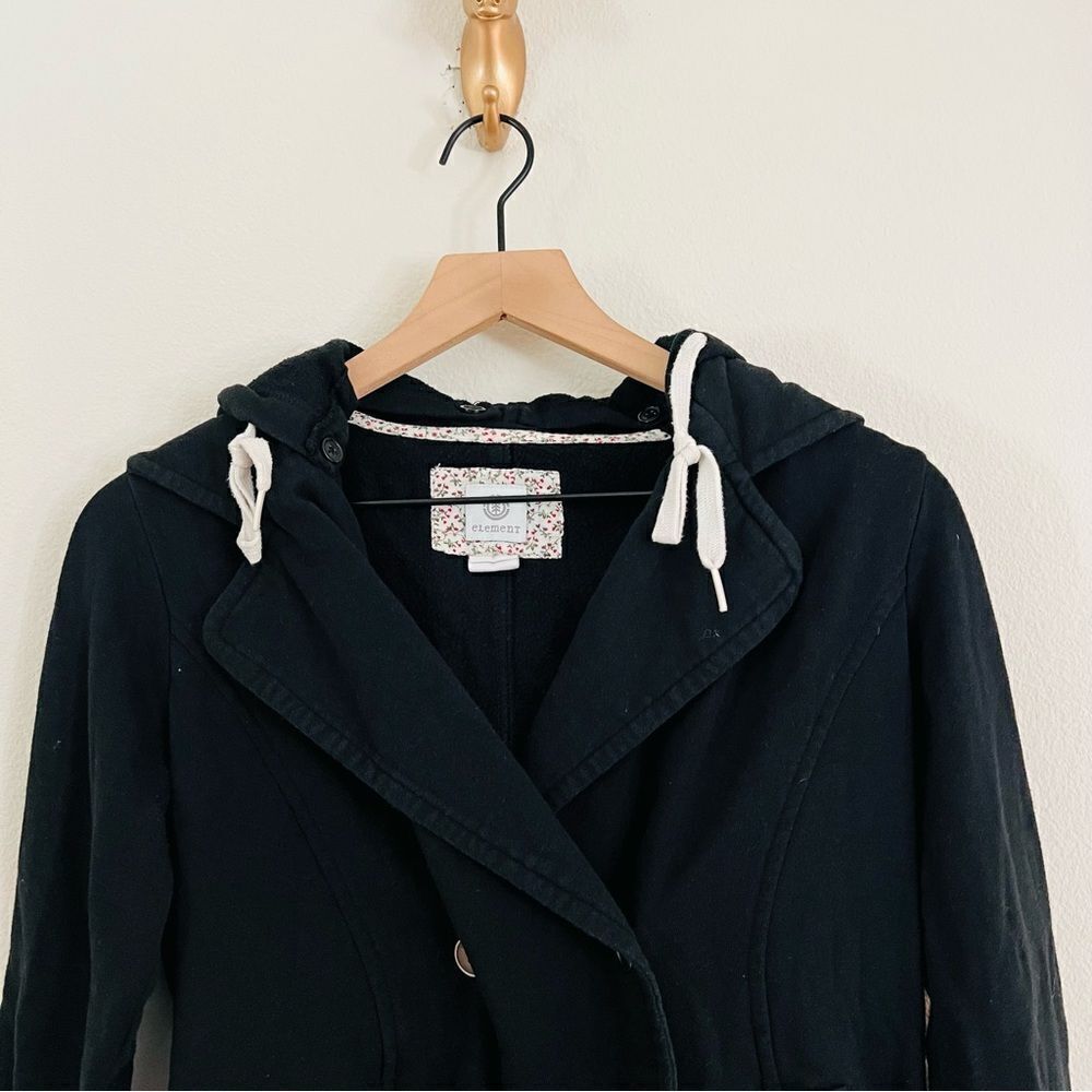 Element women's Black Double Button Front Hooded … - image 5